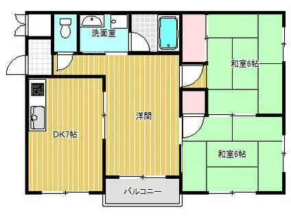 シャトウ名坂マンション(3DK/4階)の間取り写真