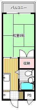 サンハイツ峯(1K/3階)の間取り写真