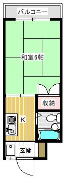 サンジョイフル谷口(1K/2階)の間取り写真