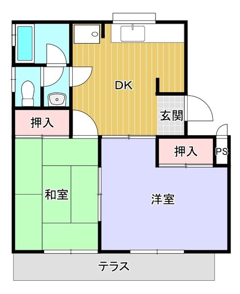 NSハイツ(2DK/1階)の間取り写真