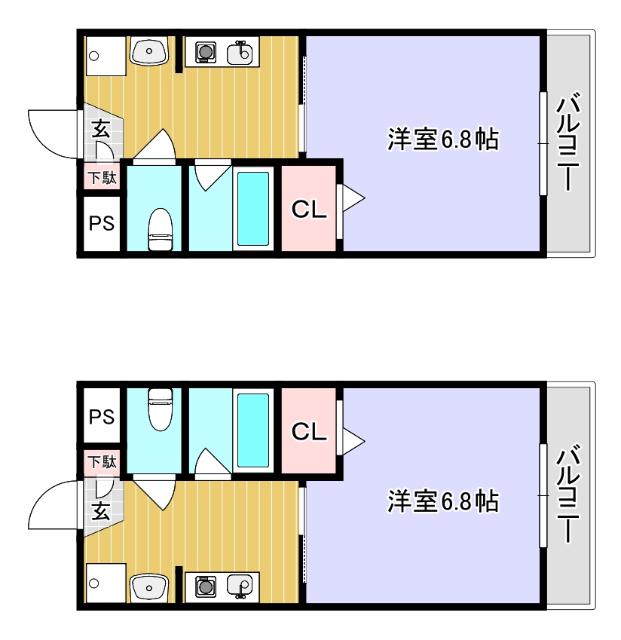 メゾン小西梅影V(1K/3階)の間取り写真