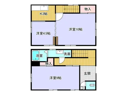 近江鉄道本線 水口石橋駅 徒歩12分 2階建 築54年(3K)の間取り写真