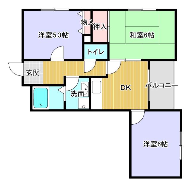 メゾン中央(3DK/1階)の間取り写真