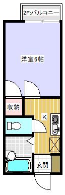 シルエーラSADA(1K/1階)の間取り写真