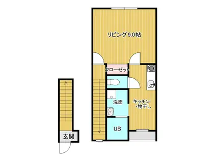 KSコーポ宇川(1K/2階)の間取り写真