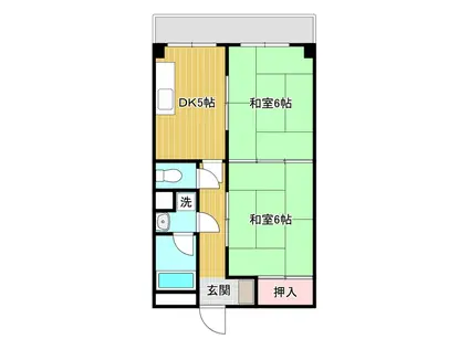市兵衛第一ビル(2DK/4階)の間取り写真