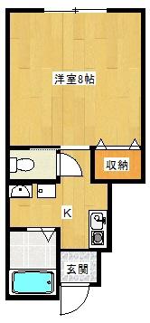 M・Bマンション(1K/1階)の間取り写真