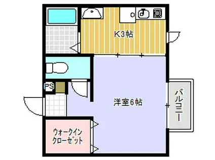 ブランミュール(1K/2階)の間取り写真