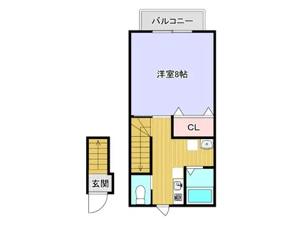 サークル23(1K/2階)の間取り写真