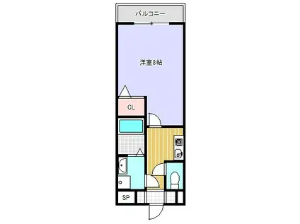 ラグリシーヌⅡ(1K/2階)の間取り写真