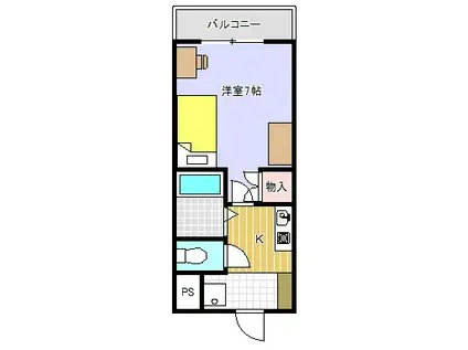 グランディール松尾(1K/3階)の間取り写真