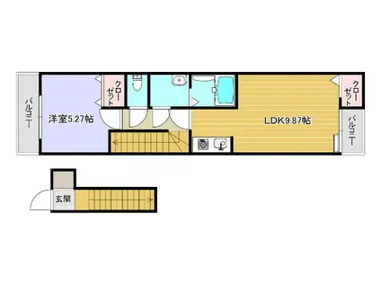 MR.7(1LDK/2階)の間取り写真