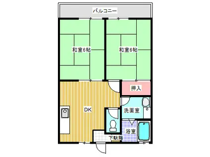 クレール1004(2DK/1階)の間取り写真