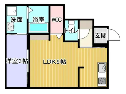 プリムヴェール(1LDK/1階)の間取り写真