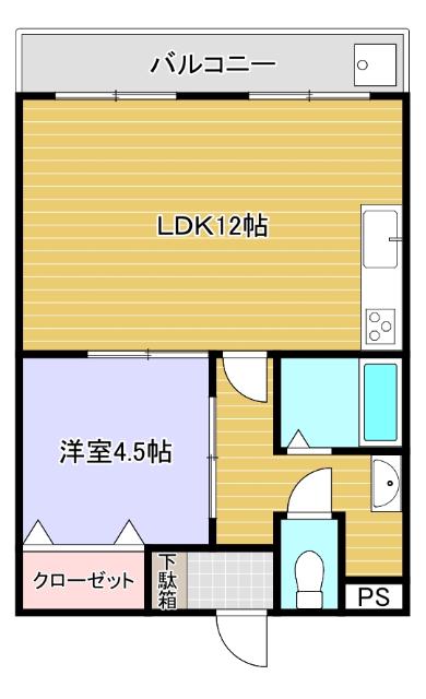 ハイツ晴斗7(1LDK/2階)の間取り写真