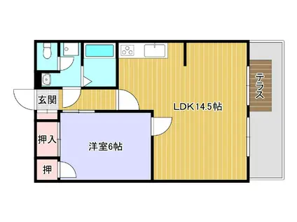 メゾン今村(1LDK/1階)の間取り写真
