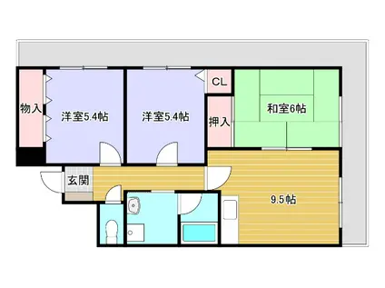 ジョイパレスチシロ(3LDK/2階)の間取り写真