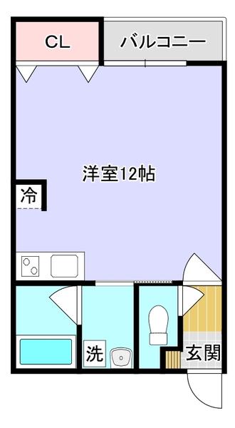 ルミナーレ(ワンルーム/2階)の間取り写真