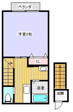 ブセナテラス1番館(1K/2階)の間取り写真