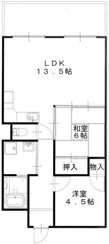甲西中央ビル(2LDK/3階)の間取り写真