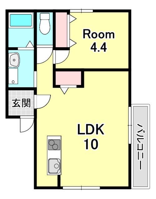 REVE(1LDK/1階)の間取り写真