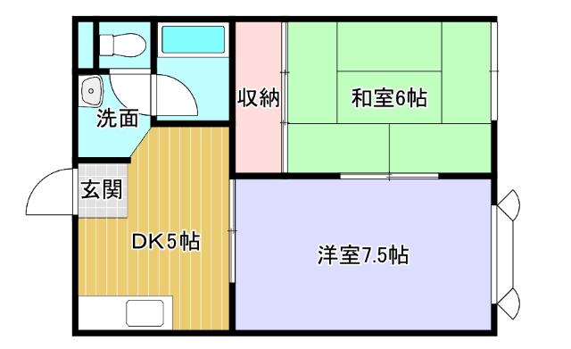 セゾンルピア(2DK/2階)の間取り写真