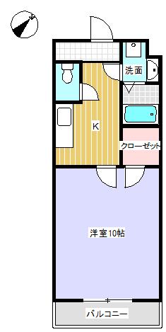 ブリリアントコナン(1K/1階)の間取り写真