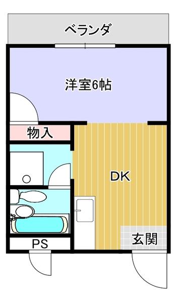 グランパレス甲子園(1DK/4階)の間取り写真