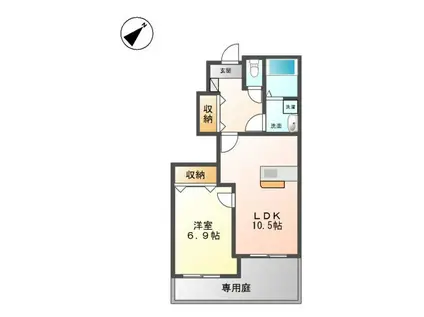 GREEN PARK(1LDK/1階)の間取り写真