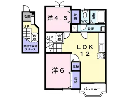 メゾン グリシーヌ(2LDK/2階)の間取り写真