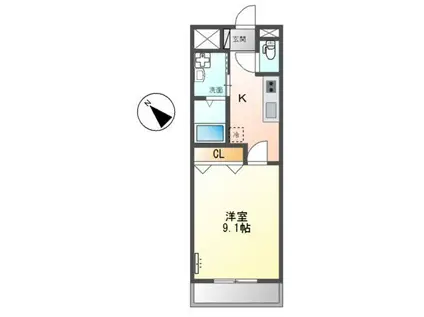 ピア・BELL(1K/1階)の間取り写真