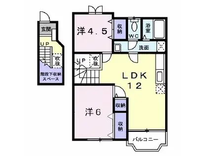 グスタールエピ(2LDK/2階)の間取り写真