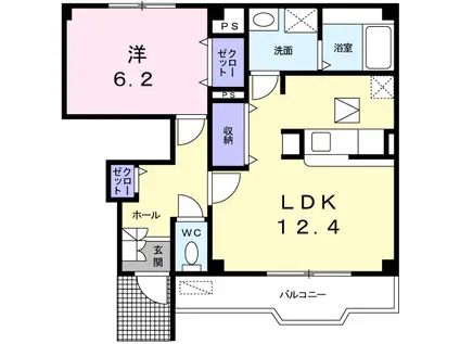 コパンR(1LDK/1階)の間取り写真