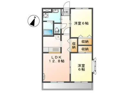 フローリッシュホーム(2LDK/2階)の間取り写真