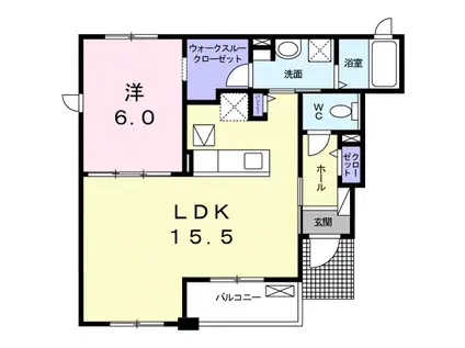 サニーオーブ2(1LDK/1階)の間取り写真