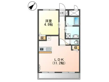 ブリーゼコートDS(1LDK/2階)の間取り写真