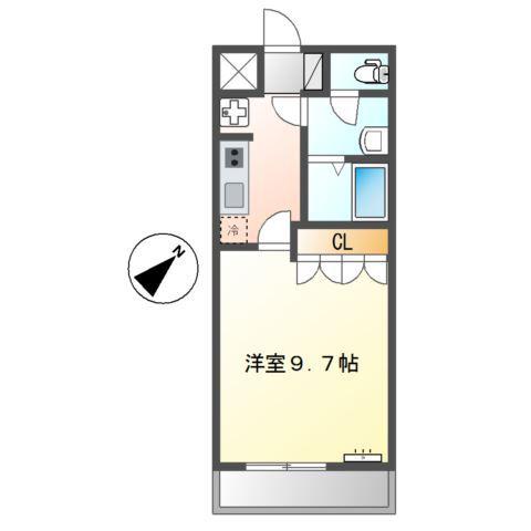 アーバンコーポラス土山(1K/2階)の間取り写真