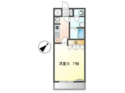 アーバンコーポラス土山(1K/2階)の間取り写真