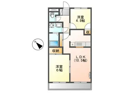 シャルマンハウス1(2LDK/2階)の間取り写真