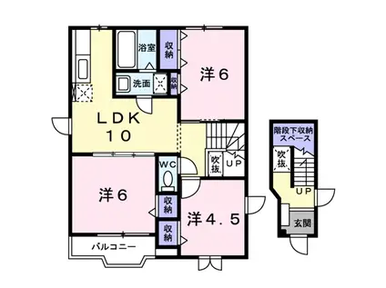 アパートメントくり(3LDK/2階)の間取り写真