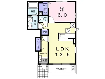 サンリット石部Ⅰ(1LDK/1階)の間取り写真