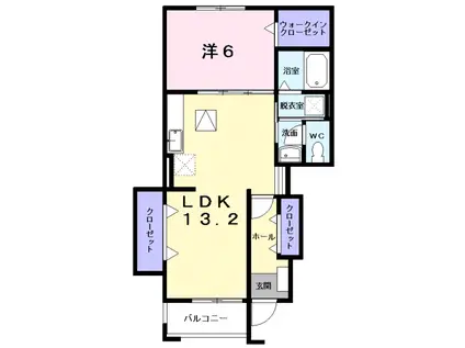 ラフィーネ(1LDK/1階)の間取り写真