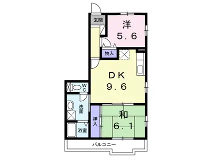 クレセールイマムラ(2LDK/1階)の間取り写真