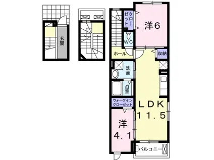 ベル・カーサ(2LDK/3階)の間取り写真
