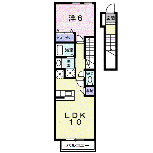 パインビレッジ106(1LDK/2階)の間取り写真