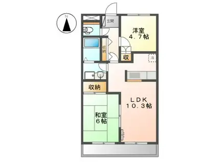 リベルテパレス(2LDK/1階)の間取り写真