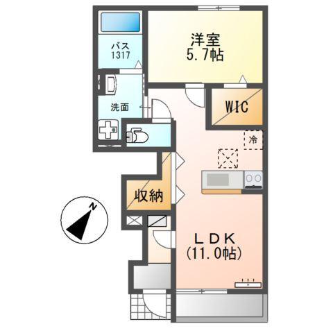 SUNNY HOME(1LDK/1階)の間取り写真
