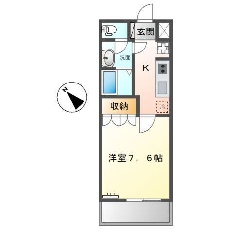 アニバーサリー(1K/2階)の間取り写真