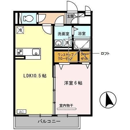 シャン・リアンT.Y(1LDK/2階)の間取り写真