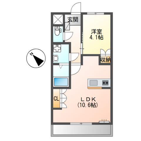 フォルティア(1LDK/2階)の間取り写真